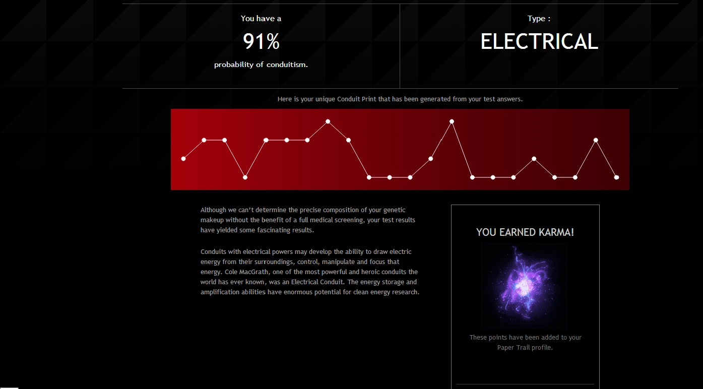 Conduit Test Results inFamous Wiki Powers, Enemies, and everything