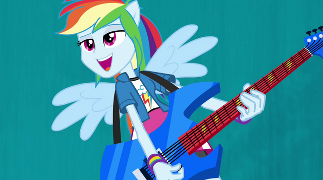 File:Rainbow Dash on blue Better Than Ever backdrop EG2.png