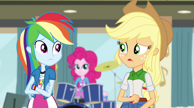 File:Rainbow and Applejack have their doubts EG2.png