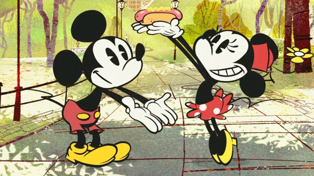 Image Mickey and minnie with a hot dog.jpg DisneyWiki