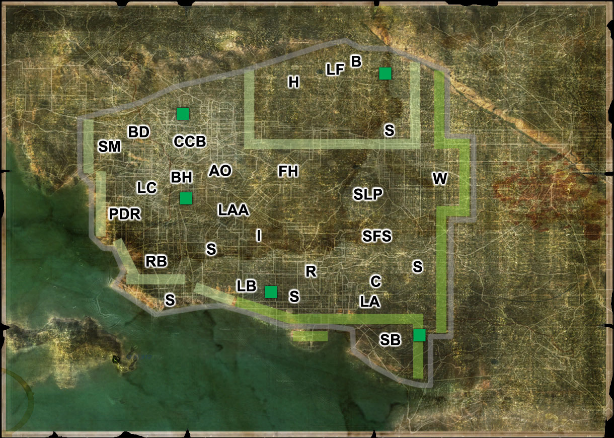 Wasteland 2 Los Angeles Map - Map Of Counties Around London