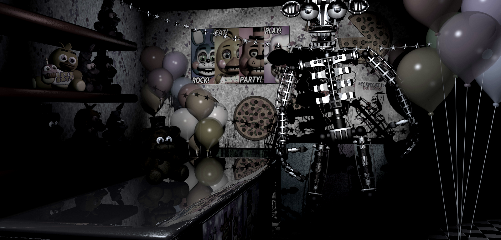 Muitos pensavam que em fnaf 2 esse animatronic parecia ser preto