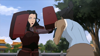 Korra entrena con Asami
