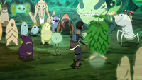 Korra intentando convencer a los espíritus