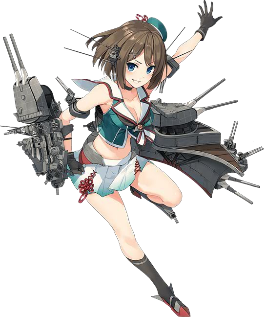 Safebooru Blue Eyes Breasts Brown Hair Cannon Choker Cleavage Gloves Hat Kantai Collection 