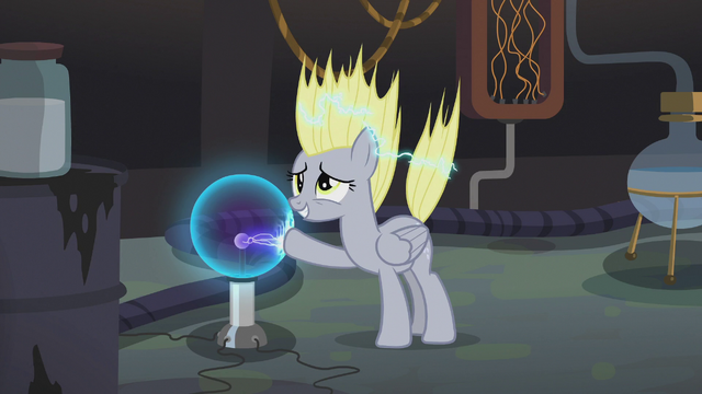 640px-Derpy_touching_a_plasma_ball_in_Dr._Hooves%27_lab_S5E9.png