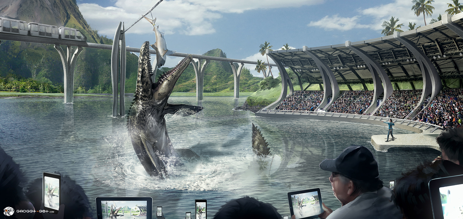mosasaurus feeding show