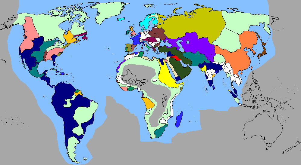 Карта мира в 1492 году