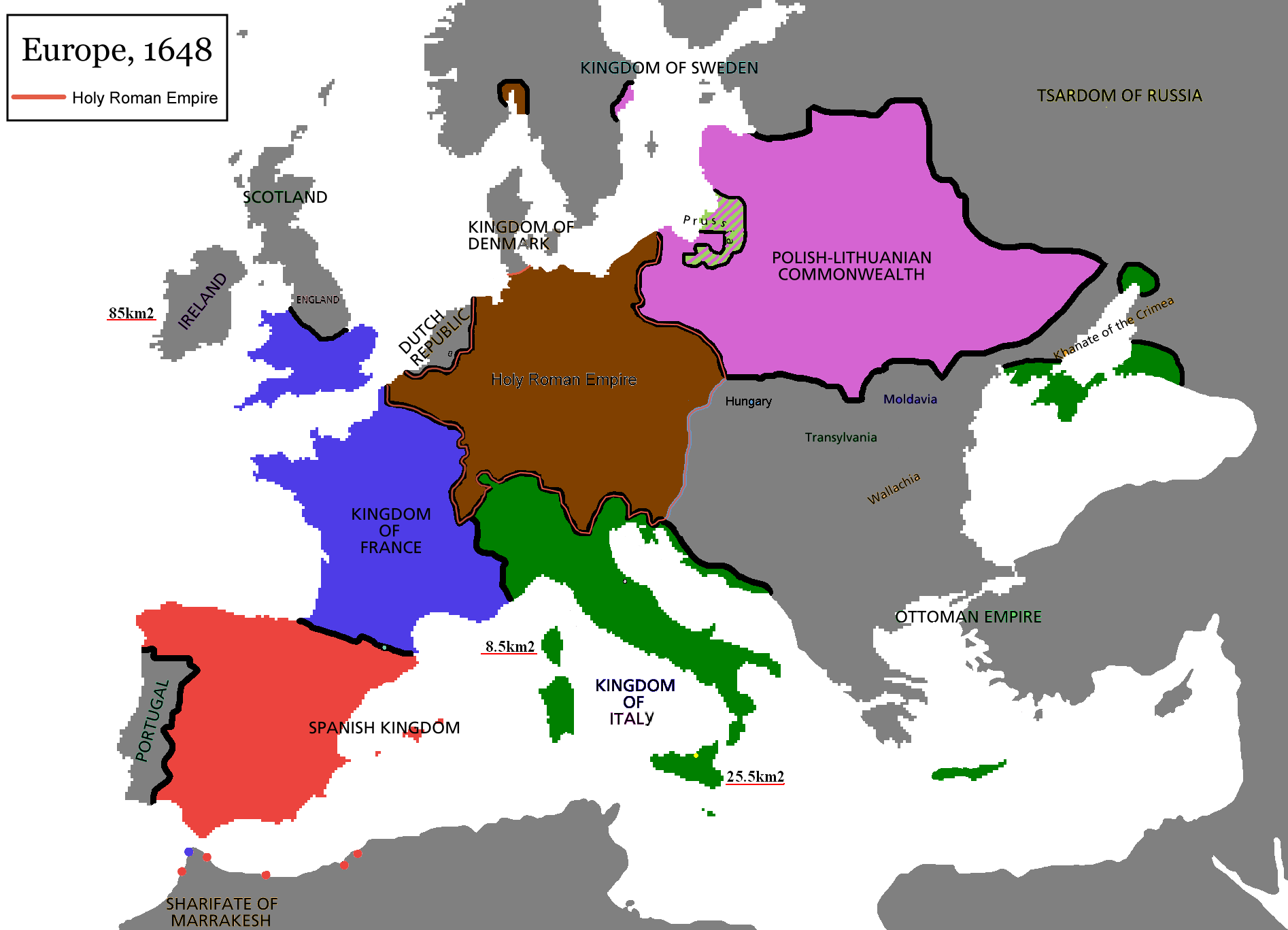 Five Country War, No Nukes (Map Game) - Alternative History