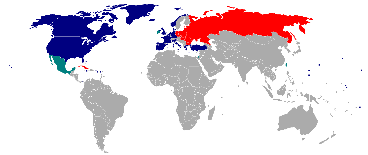 Холодная война карта мира