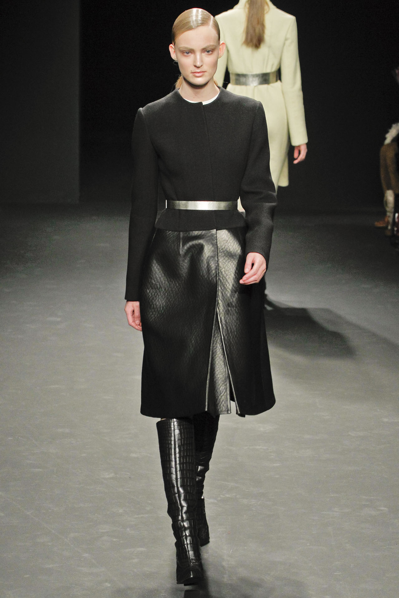 Image - Calvin Klein Fall Winter 2012 Black jacket and leather skirt ...