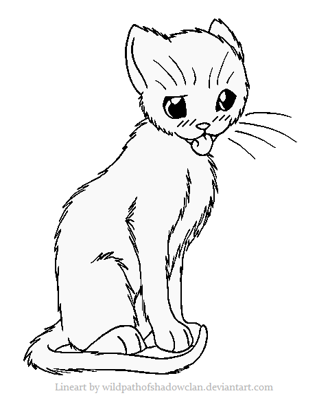 Image - Embarrassed lineart by wildpathofshadowclan-d38gqul.png - The ...