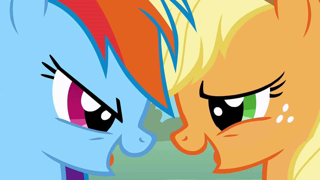 Image - Rainbow and Applejack laughing S1E13.png - My Little Pony ...