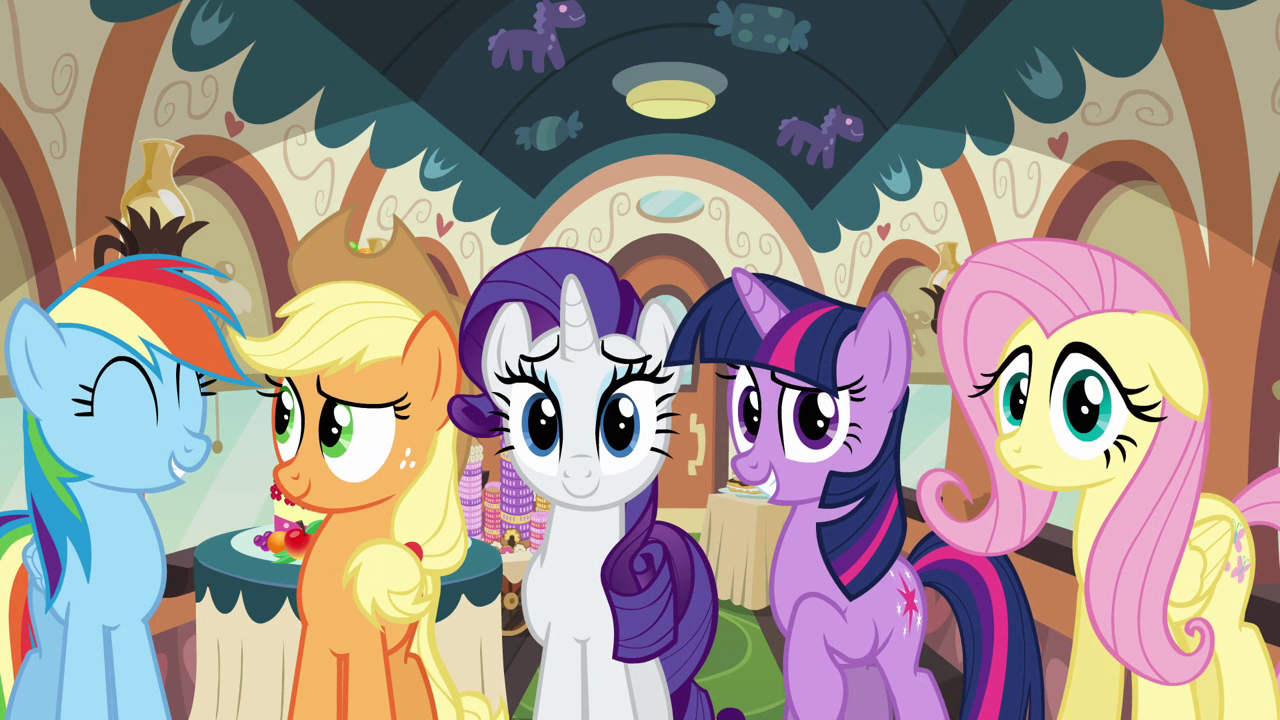 Image - Rainbow, Applejack, Rarity, Twilight and Fluttershy S2E24.png ...