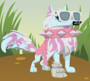 Image - Arctic wolf wearing a pink spike.JPG - Animal Jam Wiki